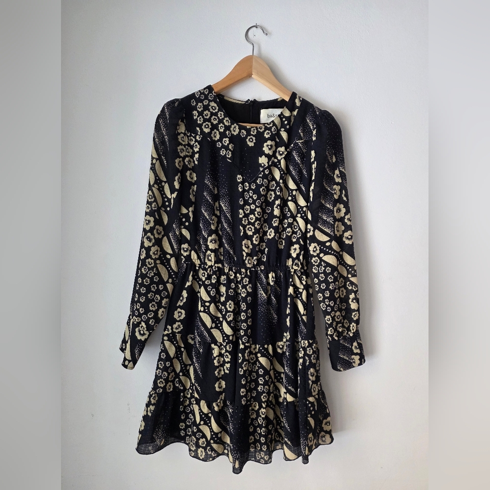 BA&SH Floral Navi and Cream Dress